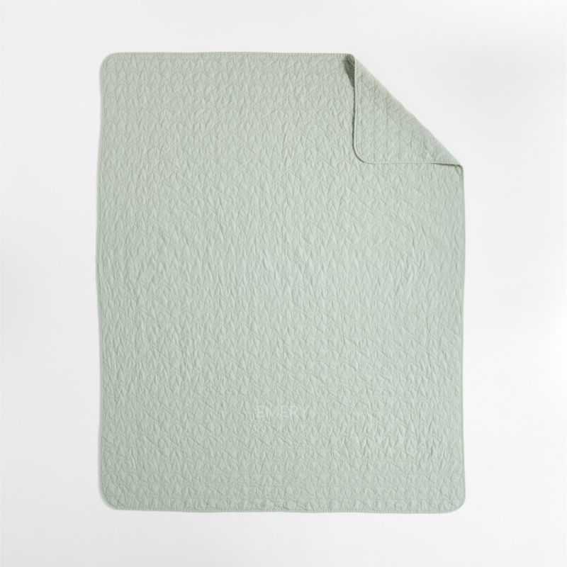 Sunwashed Seafoam Green Star Organic Cotton Kids Full/Queen Quilt - image 3 of 7