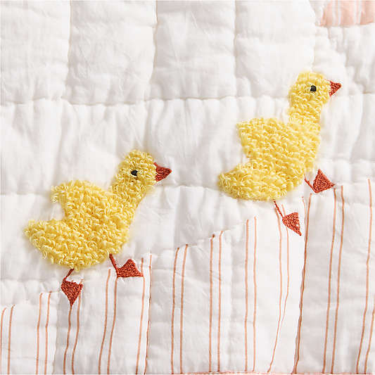 Pata Sunwashed Patchwork 100% Organic Cotton Reversible Baby Crib Quilt