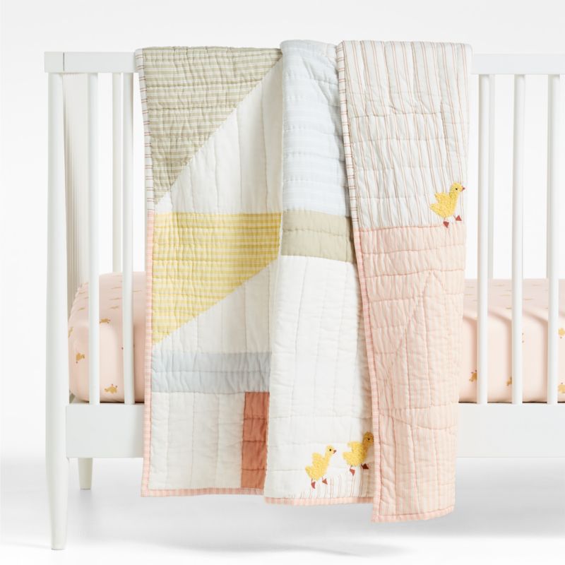 Pata Sunwashed Patchwork Organic Cotton Reversible Baby Crib Quilt - image 0 of 6