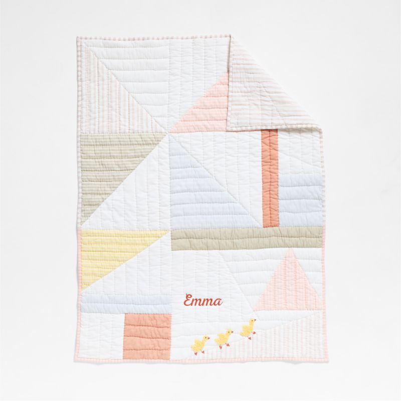 Pata Sunwashed Patchwork Organic Cotton Reversible Baby Crib Quilt - image 1 of 6