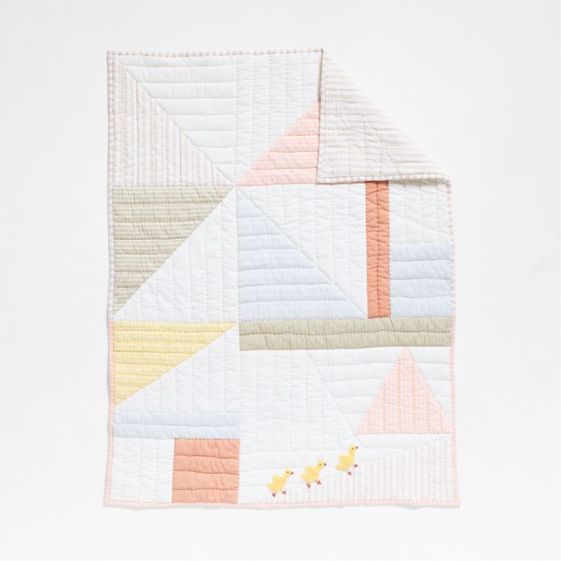 Pata Sunwashed Patchwork Organic Cotton Reversible Baby Crib Quilt - image 2 of 6