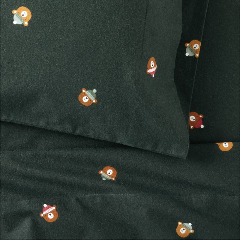 Supercozy Festive Bears Organic Cotton Flannel Kids Twin Sheet Set - image 6 of 7