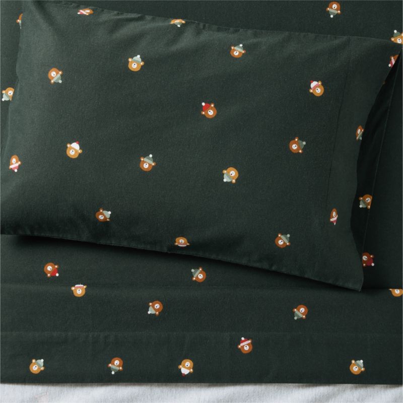 Supercozy Festive Bears Organic Cotton Flannel Kids Twin Sheet Set - image 0 of 7