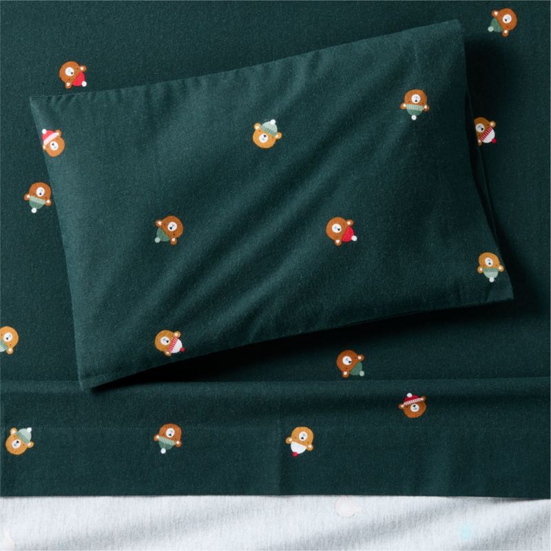 Supercozy Festive Bears Organic Cotton Flannel Toddler Sheet Set - image 0 of 4