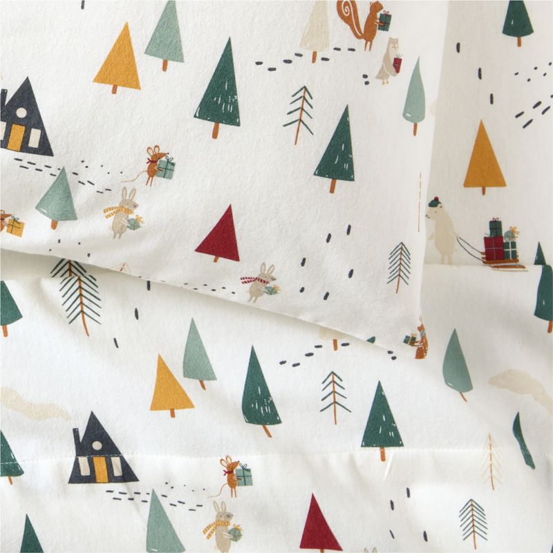 Supercozy Holiday Presents Organic Cotton Flannel Kids Christmas Full Sheet Set - image 5 of 6