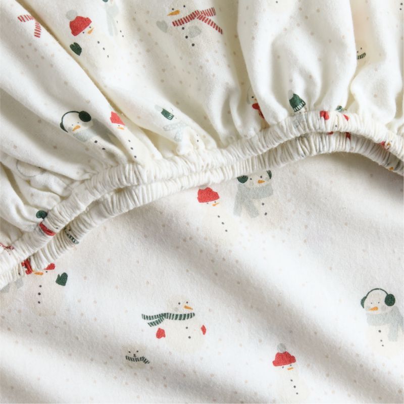 Supercozy Snow Friends Organic Cotton Flannel Baby Crib Fitted Sheet - image 5 of 6