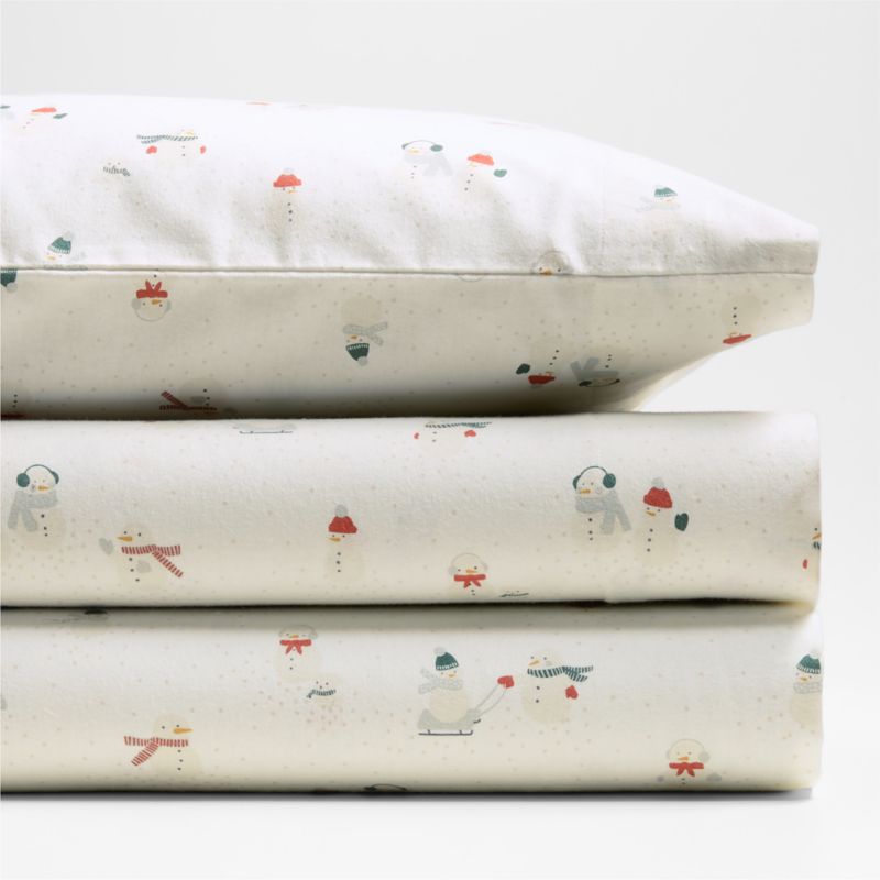 Supercozy Snow Friends Organic Cotton Flannel Kids Full Sheet Set - image 4 of 6