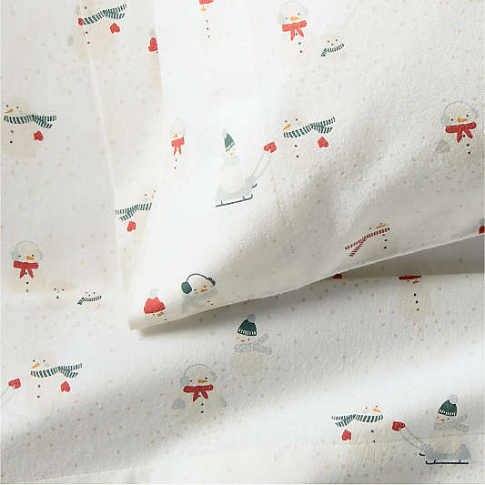 Supercozy Snow Friends Organic Cotton Flannel Kids Twin Sheet Set