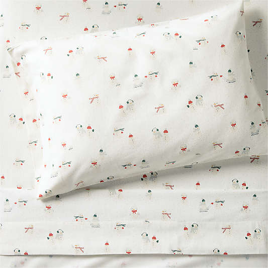 Supercozy Snow Friends Organic Cotton Flannel Kids Twin Sheet Set