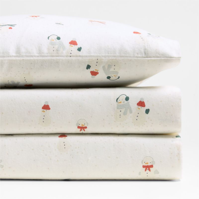 Supercozy Snow Friends Organic Cotton Flannel Toddler Sheet Set - image 2 of 4