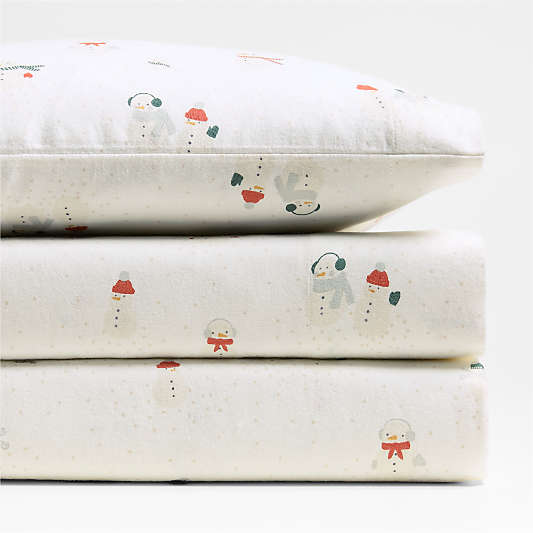 Supercozy Snow Friends Organic Cotton Flannel Toddler Sheet Set