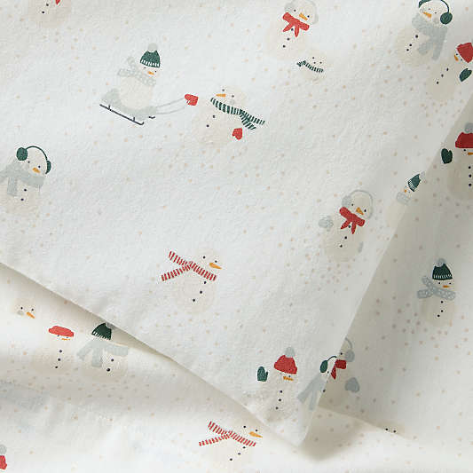 Supercozy Snow Friends Organic Cotton Flannel Toddler Sheet Set