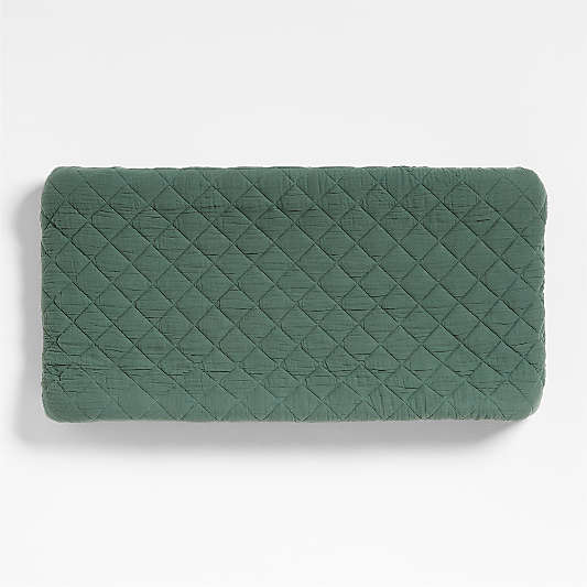 Supersoft Pine Green Organic Cotton Gauze Baby Changing Pad Cover