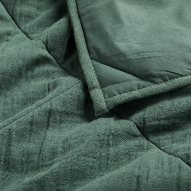 Supersoft Pine Green Cotton Gauze Baby Crib Quilt - image 5 of 7