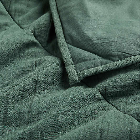 Supersoft Pine Green Organic Cotton Gauze Baby Crib Quilt