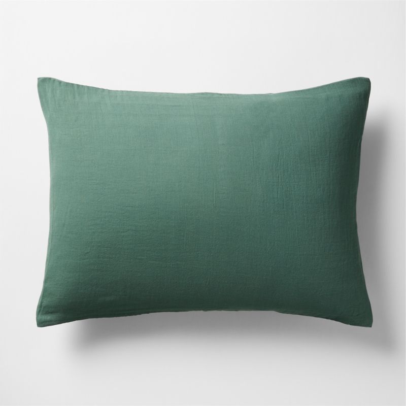 Supersoft Pine Green Organic Cotton Gauze Kids Pillow Sham - image 0 of 4