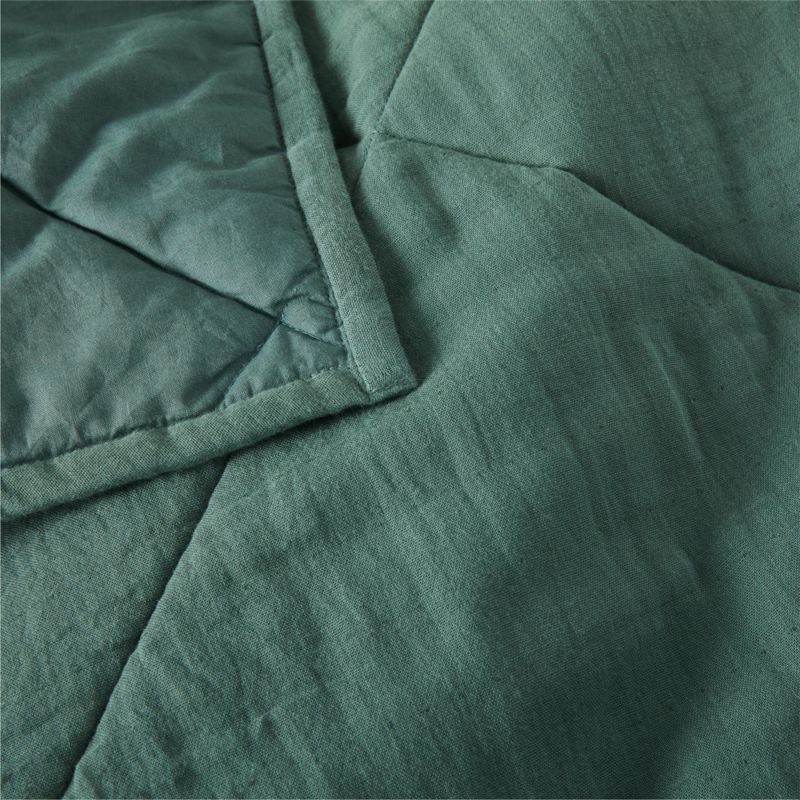 Supersoft Pine Green Cotton Gauze Kids Twin Quilt + Reviews | Crate & Kids