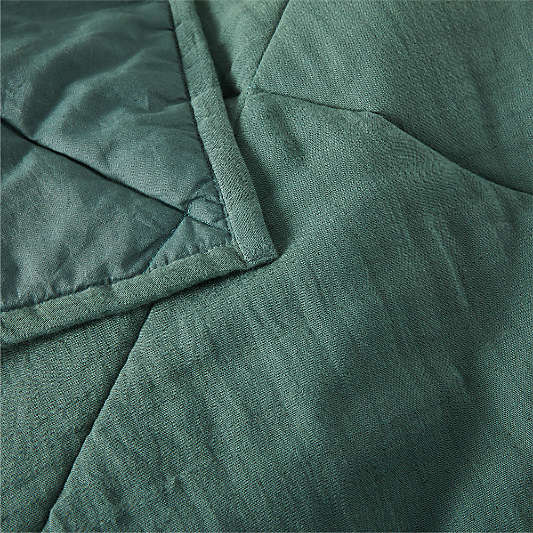 Supersoft Pine Green 100% Organic Cotton Gauze Kids Full/Queen Quilt