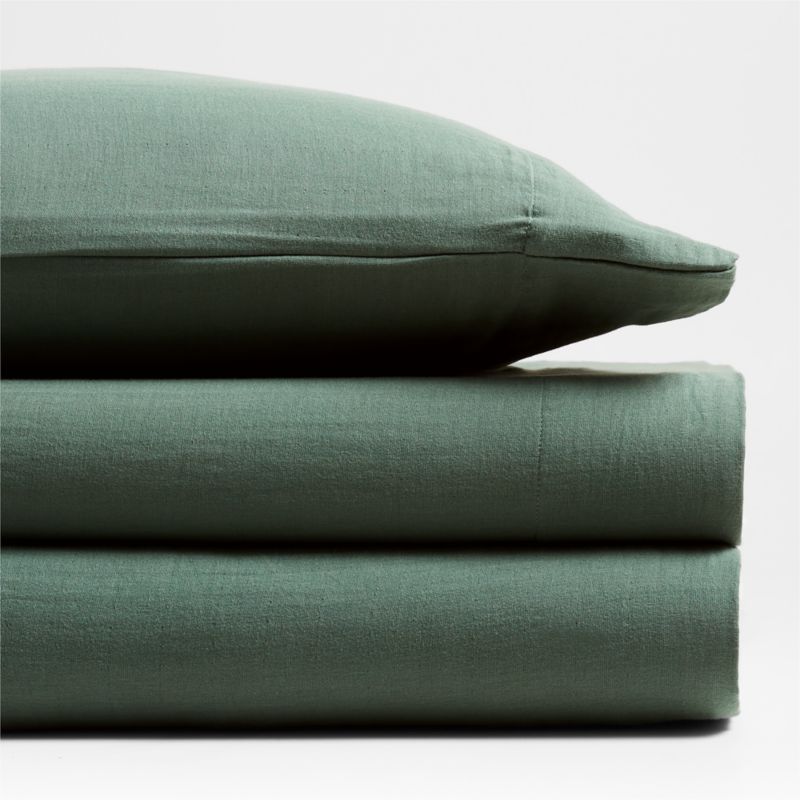 Supersoft Pine Green Organic Cotton Gauze Kids Full Sheet Set - image 3 of 7