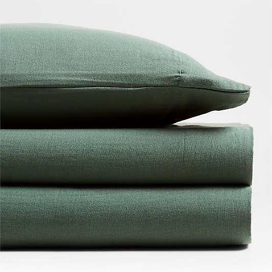 Supersoft Pine Green Organic Cotton Gauze Kids Twin Sheet Set