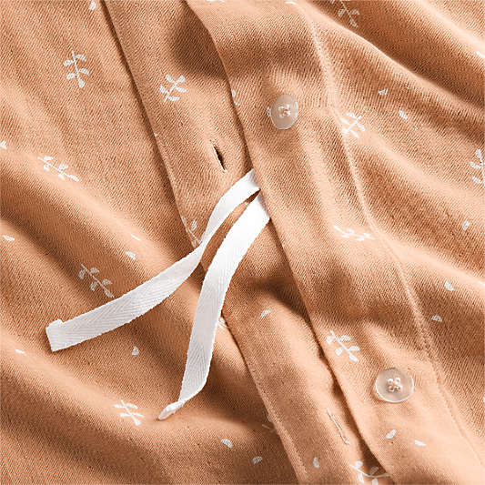 Supersoft Terracotta Leaf Print Organic Cotton Gauze Toddler Duvet Cover