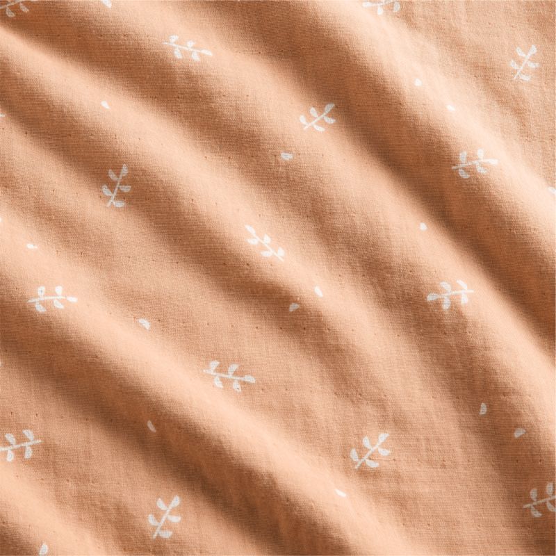 Supersoft Terracotta Leaf Print Organic Cotton Gauze Toddler Duvet Cover - image 3 of 7