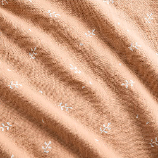 Supersoft Terracotta Leaf Print Organic Cotton Gauze Toddler Duvet Cover