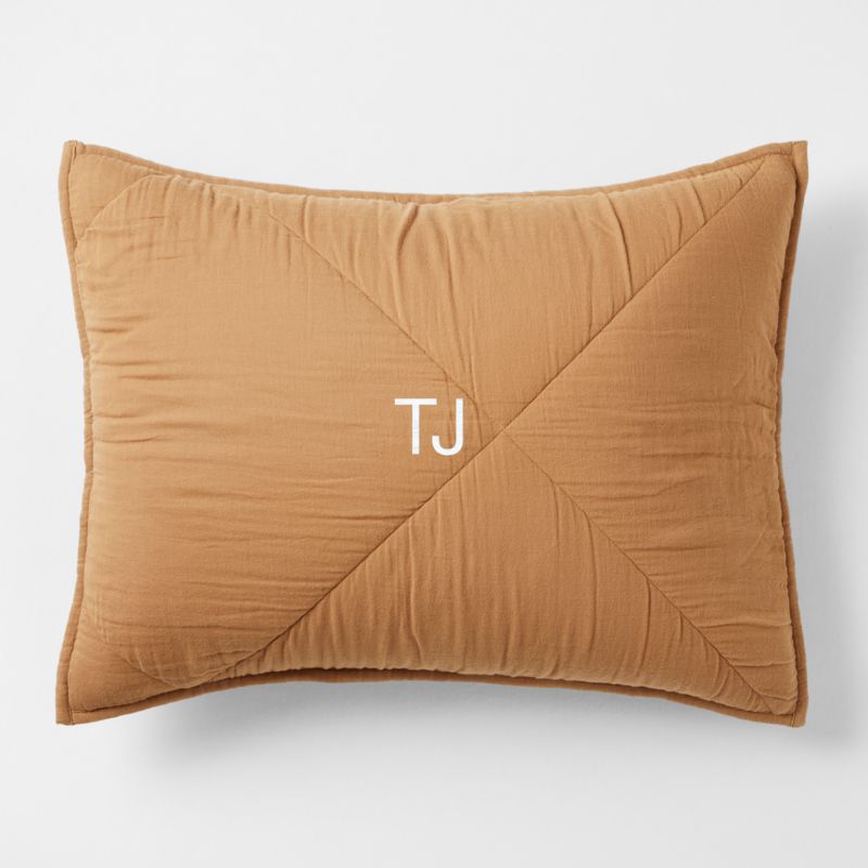 Supersoft Brulee Brown Quilted Cotton Gauze Kids Pillow Sham - image 8 of 11