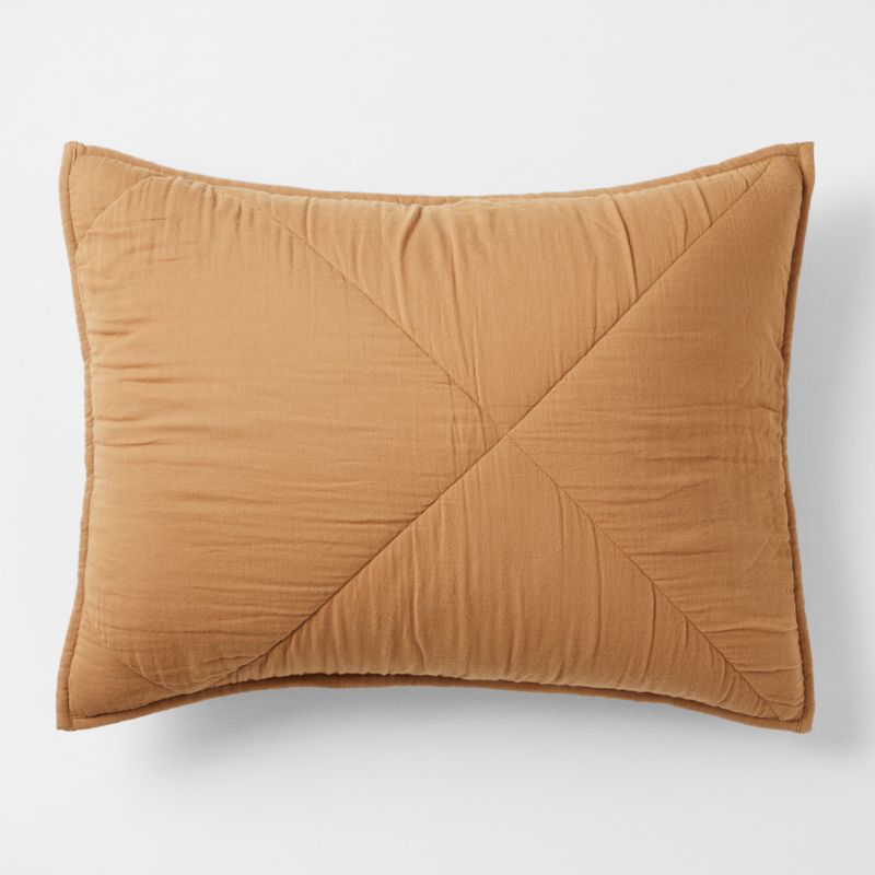 Supersoft Brulee Brown Quilted Cotton Gauze Kids Pillow Sham