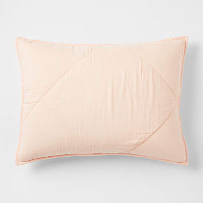 Supersoft Elegant Pink Quilted Cotton Gauze Kids Pillow Sham