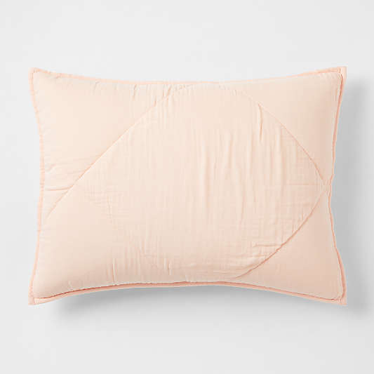 Supersoft Elegant Pink Quilted Cotton Gauze Kids Pillow Sham