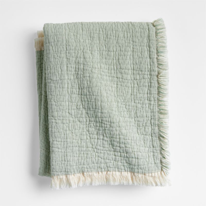 Supersoft Organic Cotton Gauze Verte Green Kid Blanket - image 0 of 5