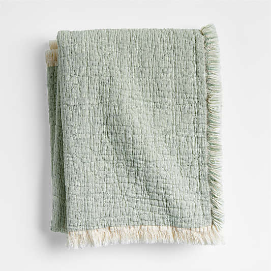 Supersoft Organic Cotton Gauze Verte Green Kids Blanket