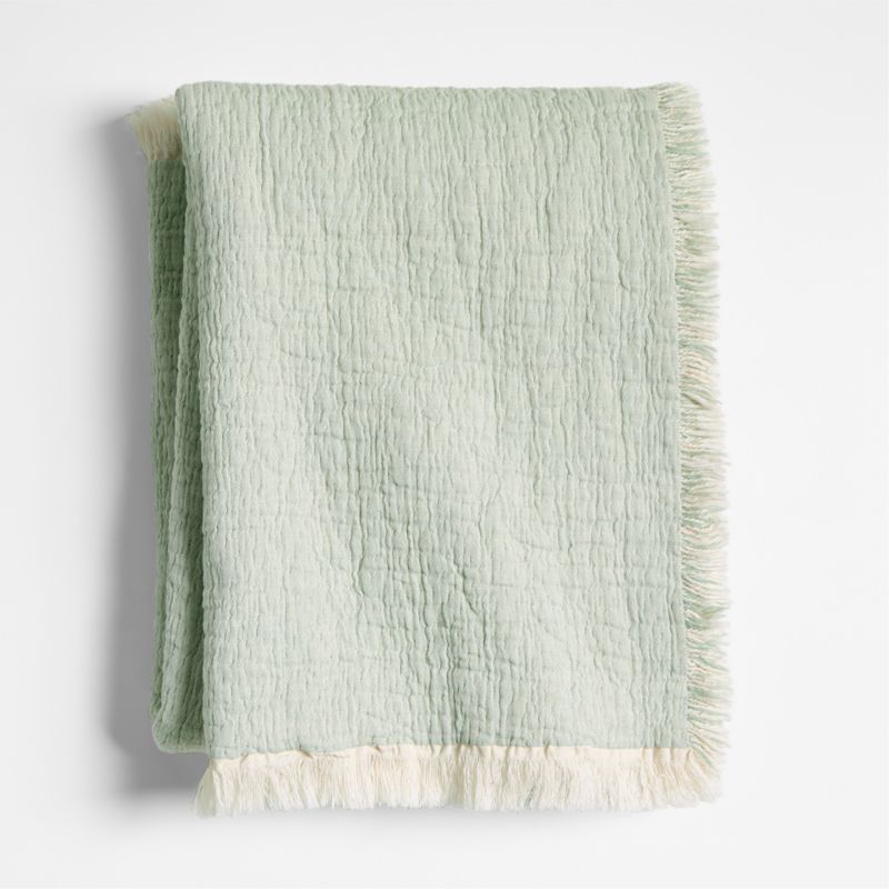 Supersoft Organic Cotton Gauze Verte Green Baby Stroller Blanket - image 0 of 8