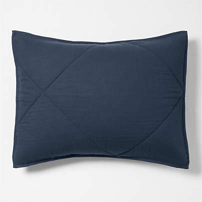 Supersoft Gauze Organic Cotton Deep Indigo Standard Quilt Bed Pillow Sham