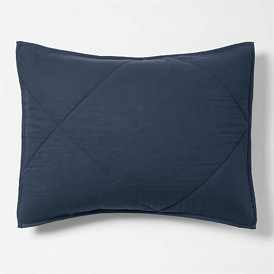 Supersoft Gauze Organic Cotton Deep Indigo Standard Quilt Bed Pillow Sham