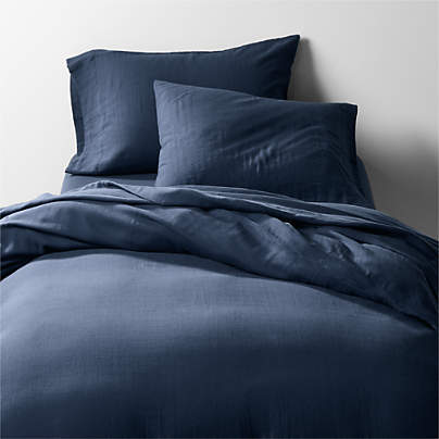 Supersoft Gauze Organic Cotton Deep Indigo Twin XL Duvet Cover