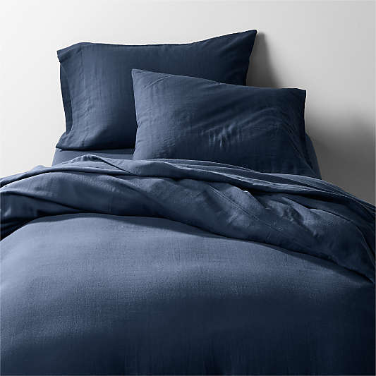Supersoft Gauze Organic Cotton Deep Indigo Twin XL Duvet Cover