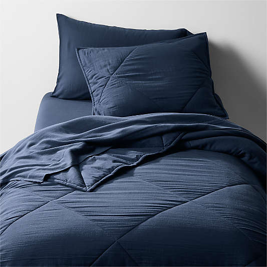 Supersoft Gauze Organic Cotton Deep Indigo Standard Quilt Bed Pillow Sham