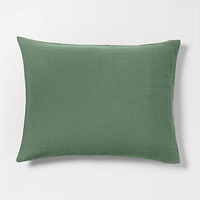 Supersoft Gauze Organic Cotton Pine Green Standard Bed Pillow Sham