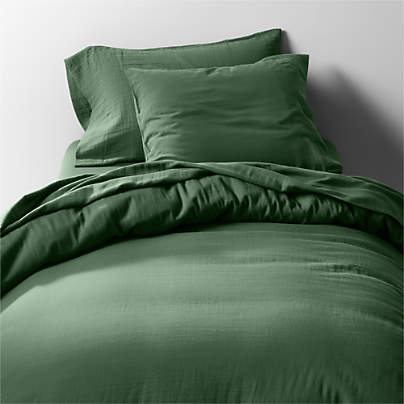Supersoft Gauze Organic Cotton Pine Green Twin XL Duvet Cover