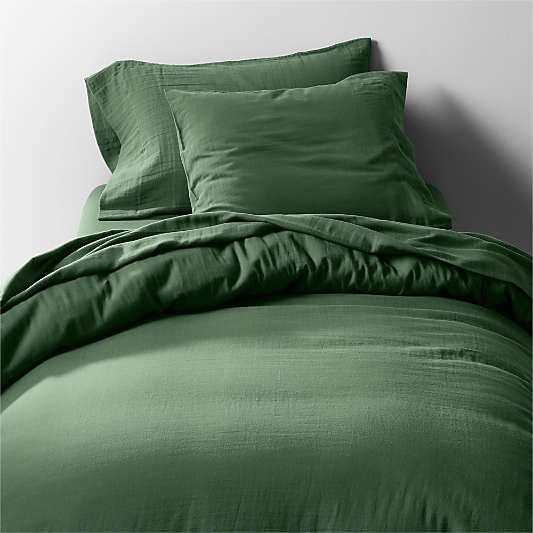 Supersoft Gauze Organic Cotton Pine Green Twin XL Duvet Cover