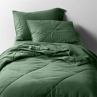 Supersoft Gauze Organic Cotton Pine Green Twin XL Quilt