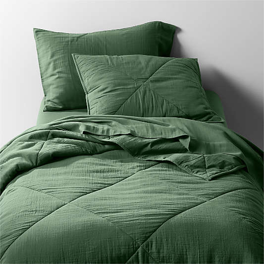 Supersoft Gauze Organic Cotton Pine Green Twin XL Quilt
