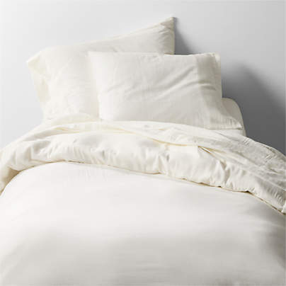 Supersoft Gauze Organic Cotton Pampas Ivory Twin XL Duvet Cover