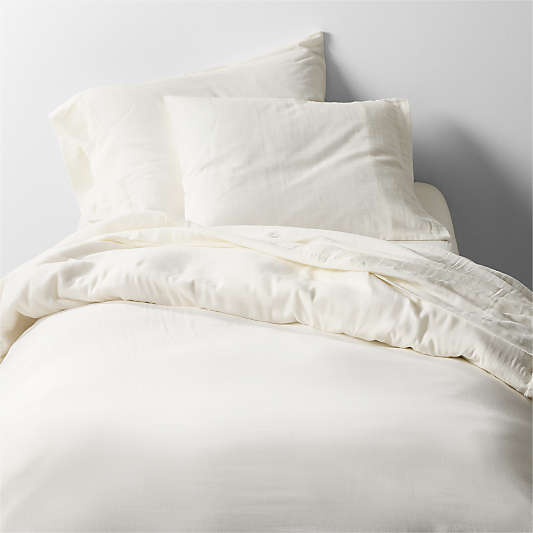 Supersoft Gauze Organic Cotton Pampas Ivory Twin XL Duvet Cover