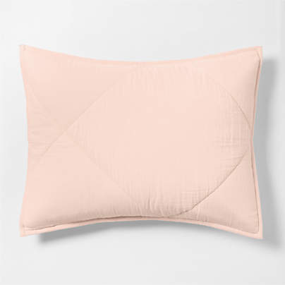 Supersoft Gauze Organic Cotton Pale Pink Standard Quilt Bed Pillow Sham