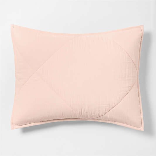 Supersoft Gauze Organic Cotton Pale Pink Standard Quilt Bed Pillow Sham