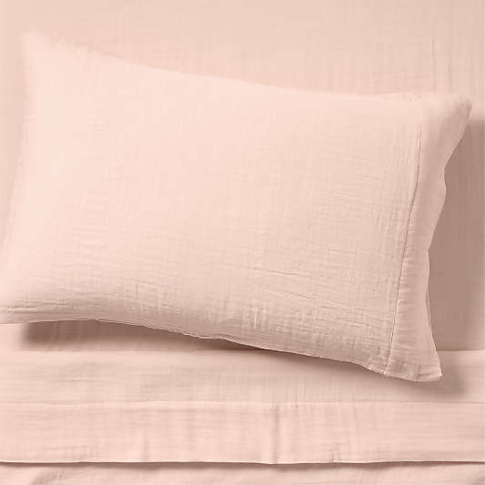 Supersoft Gauze Organic Cotton Pale Pink Twin XL Sheet Set