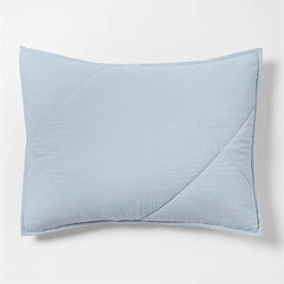 Supersoft Gauze Organic Cotton Sky Blue Standard Quilt Bed Pillow Sham